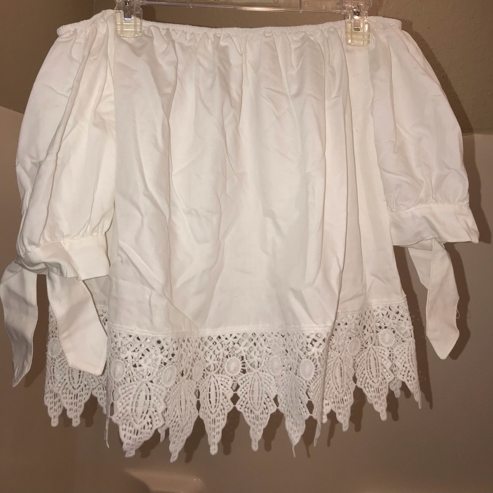 White off shoulder shirt